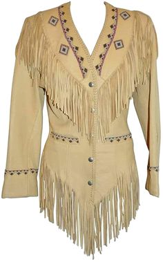 Inuit Clothing, Grass Dance Outfits, Leather Jacket With Fringe, Native American Western, Haider Ali, Closet Clothing, Fringe Coats, Beaded Work