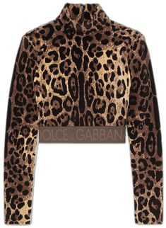 Turtleneck Top, Turtle Neck Top, Net A Porter, Women Collection, Porter, Animal Print, Dolce And Gabbana, Turtle Neck, Cotton Blend