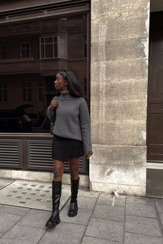 Tall Knee High Boots Outfit, Knee Height Boots Outfit, Riding Boots Office Outfit, Berkleigh Boots Outfit, Outfit With Long Black Boots, Skirt And High Boots Outfit, Black Skirt With Boots, Riding Boot Outfit, Black Tall Boots Outfit Fall