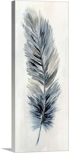 a painting of a feather on a white background