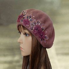 Trendy felt beret Felt winter beret Felted womens beret Elegant Wool Beret For Winter, Elegant Wool Winter Beret, Winter Wool Beret, Elegant Wool Beret Cap, Winter Wool Brimmed Beret, Elegant Beret Cap For Fall, Elegant Winter Beret One Size, Elegant Winter Beret, Elegant One Size Winter Beret