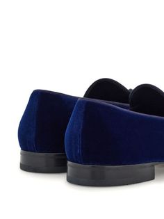 Ferragamo Tasselled Velvet Loafers - Farfetch Luxury Tassel Loafers With Rubber Sole For Galas, Blue Slip-on Tassel Loafers For Formal Occasions, Luxury Suede Slip-ons For Galas, Formal Blue Slip-on Tassel Loafers, Blue Tassel Loafers With Leather Sole For Galas, Classic Blue Tassel Loafers For Business, Elegant Suede Tassel Loafers For Semi-formal Occasions, Luxury Blue Loafers For Semi-formal Occasions, Luxury Semi-formal Blue Loafers