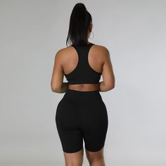 Sportswear Long Sleeve Crop Top 3 Piece Shorts Set Solid Sportswear Activewear, Solid Color Sportswear For Sports Season, Activewear With Built-in Shorts And Medium Support, Athleisure Activewear With Built-in Shorts For Jogging, High Stretch Athletic Shorts For Gym, Athleisure Solid Color Biker Shorts For Sports, Solid Athleisure Biker Shorts For Sports, Athletic Sportswear Shorts With Medium Support, Fitted Sportswear Shorts For Jogging