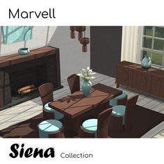 Sims 4 Furniture CC Matching Wood Tones, Sims Home, Console Table Dining, Arcade Room, Maxis Match Cc, Sims 4 Cc Skin