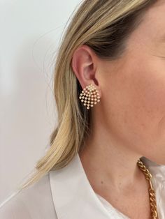 Barbara Katz Jewelry Stella Pearl Cascade Clip-On Earrings,  elegant gold earrings adorned with lustrous pearls Luxury Modern Clip-on Earrings, Evening Jewelry, Diamond Earring, Fragrance Gift, Earring Sale, Accessories Jewelry Necklace, Cream And Gold, Accessories Rings, Beautiful Earrings