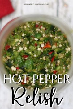 hot pepper relish in a white bowl