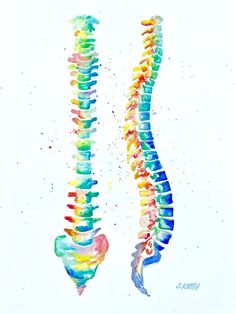 two colorful seahorses are depicted in this watercolor painting