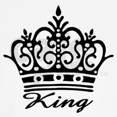 the word queen with a crown on it's head is shown in black and white