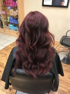 Cherry Merlot Hair, Black Cherry Balayage, Cherry Brunette, Black Cherry Hair Color, Cherry Hair Colors, Summer Hair Color Ideas, Merlot Wine, Dark Brunette Hair