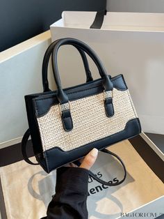 BagForLove - Versatile Color-block Classic Tote Bag: Fashionable Womens Crossbody for Casual & Commute Product Description Color Black Type Square Bag Pattern Type Colorblock Material PU Details Pictures Similar Products h2 { text-align: center; } /* æ¢è¡ */ li{ white-space: normal; word-break: break-all; word-wrap: break-word; } .red-box { width: 100%; display: flex; flex-direction: row; flex-wrap: wrap; justify-content: center; } .red-box > div { width: 190px; height: 250px; margin: 10px; } .red-box > div > a > img { width: 190px; height: 250px; } .size-box { width: 100%; margin: auto; white-space: nowrap; } .table { border-collapse: collapse; border-spacing: 0; width: 100%; table-layout: fixed; } tr, td, th { border: 1px solid rgb(175, 173, 173); padding: 10px 0px; text-align: center; Casual Black Rectangular Satchel, Black Square Box Bag With Handles, Black Square Box Bag For Casual Use, Black Square Box Bag For Errands, Rectangular Bag With Contrast Color For Everyday Use, Rectangular Everyday Bag With Contrast Color, Trendy Rectangular Bags With Contrast Color, Daily Use Rectangular Shoulder Bag With Contrast Color, Casual Black Box Bag With Double Handle