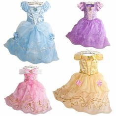 Kids Girls Costume  Princess Dress Up Belle Cinderella Aurora Rapunzel Dress ZG9 your perfect choice for a party, costume  cosplay and gift Specifications Material:polyester,Cotton Size:100-150(2-10 years) Color:As picture show All accessories not include Wash inside out Machine Wash cold with like color Gentle cycle Do not Bleach ,tumble dry low,low iron on reverse. IMPORTANT: Accessories shown in the pictures above and below does not come with the dress. They are for display purposes Girls Party Dress Kids, Snow White Halloween Costume, Rapunzel Dress, Kids Summer Dresses, Halloween Party Dress, Baby Girl Princess Dresses, Frozen Dress, Baby Kostüm