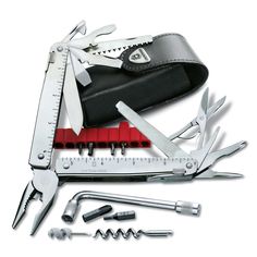 a swiss army knife with several tools in it