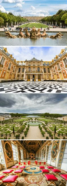 the inside and outside view of a palace