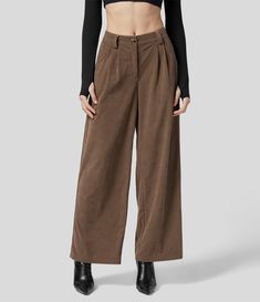 Women's Mid Rise Button Zipper Side Pocket Solid Corduroy Wide Leg Casual Pants. Machine wash cold. Do not dry clean. Do not iron. Do not bleach. Wash with like colors. Turn garment inside out. Brown Corduroy Bottoms With Button Closure, Corduroy Bottoms With Buttons For Work, High Waist Corduroy Bottoms With Button Closure, High-waist Corduroy Bottoms With Button Closure, Trendy Corduroy Bottoms With Buttons, Brown Corduroy Bottoms With Buttons, High Waist Corduroy Bottoms With Buttons, High Waist Corduroy Wide Leg Pants For Fall, Fall High Waist Wide Leg Corduroy Pants