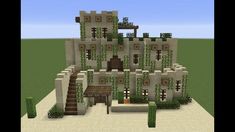 an image of a very nice house in the minecraft style with lots of plants on it