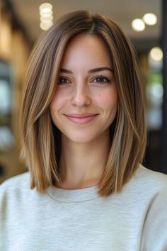 27 Chic Hairstyles for Thin Straight Hair You Need to Try in 2024 – CreativeBooster Hair Long Bob Straight, Dimensional Balayage Straight Hair, Straight Hair Layered Haircut, Lob Thick Hair Straight, Straight Hair Long Bob, Shoulder Length Hair Straight Layers, Straight Long Bob Haircut, Textured Lob Straight, Long Bob Haircuts Straight