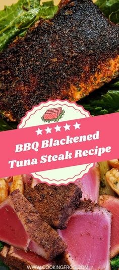 bbq blackened tuna steak recipe on a plate