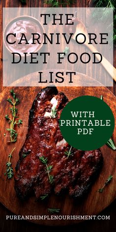 Learn about the carnivore diet and get a free printable carnivore diet food list. In this post you will learn what you can and can't eat on a carnivore diet and the benefits of eating this way. Caveman Diet Food List, Lion Diet, The Carnivore Diet, Breakfast Low Carb, Low Carb Snack