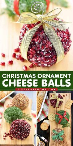 A holiday party snack featuring cream cheese balls! Not only is this Christmas ornament cheese ball recipe fun and festive, but it also comes in 3 mouthwatering flavors. Serve this easy Christmas appetizer for a party! Christmas Ornament Cheese Ball, Christmas Cheese Balls, Cheese Ball Wreath, Christmas Cheese Ball, Cream Cheese Balls, Holiday Party Snacks, Holiday Party Menu, Christmas Appetizers Easy, Cream Cheese Ball