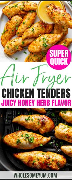 Air fryer chicken tenders Healthy Chicken Tenderloin Recipes Air Fryer, Chicken Tenderloin Recipes Air Fryer, Wholesum Yum, Air Fryer Chicken Tenderloins, Easy And Healthy Dinner Recipes, Herb Marinade, Air Fryer Chicken Tenders, Wholesome Yum, Healthy Holiday Recipes