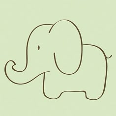 the outline of an elephant on a green background