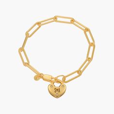 Fit Guide  Safety PolicyCare InstructionsTimeless, elegant, and captivating, our Initials Heart Charm Lock Bracelet with Diamonds is going to make any wrist pretty. Featuring an engavable charm so you can truly make it your own.Gold Vermeil: Gold vermeil provides that lux look you love at a great price. This piece has a thick layer of 18K gold (up to 5 times more than regular plating) over 925 sterling silver.Customize Me! Personalize your heart charm with up to 3 engravings.How To Make It Yours Jewelry For Christmas, Lock Bracelet, Bracelet With Diamonds, Christmas Bracelet, Anniversary Jewelry, Mom Jewelry, Engraved Bracelet, Initial Bracelet, Diamonds And Gold