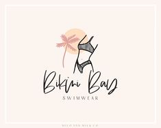 This is a minimal and modern hand drawn logo that has a beachy vibe. It combines a boho colour palette and depicts a feminine body wearing swimwear and has a tropical palm tree in the background. This logo is perfect for beauticians, swimwear designers and boutiques, photographers, travel bloggers and more! Customised Premade Logos and Branding Kits allow for an easy, quick and cheap option to add a level of professionalism to your business by having a uniformed, beautifully designed branding ki Swimwear Logo Design, Beautician Logo, Swimwear Logo, Meditation Logo, Tropical Logo, Palm Tree Logo, Logo Foto, Summer Logo, Hair Stylist Logo