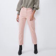 Nwt Zara Us 2 Pale Pink Cargo Pants Brand New With Tags. High-Waisted Pants With Side Pockets And Patch Pockets At Back And Legs. Front Zip And Button Closure. Join Life Care For Fiber: 100% Ecologically Grown Cotton. - 100% Cotton - Approximate Measurements: 13" Waist Across, 11.75" Rise, 27" Inseam Spring Cargo Jeans With Hip Pockets, Spring Utility Pants With Five Pockets, Utility Trousers With Five Pockets, Spring Utility Bottoms Straight Leg, Spring Utility Mid-rise Bottoms, High Waist Utility Bottoms For Spring, Spring Straight Leg Utility Bottoms, Utility Straight Leg Bottoms For Spring, Spring Utility Jeans