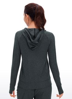 YOGA Women's Lycra Brushed long sleeve hoodie with soft and stretchy fabric. Drawstring pullover sweatshirts with pockets for easy storage. Thumb hole design keeps you warm and holds sleeves in place. Feature & Fitting: 
 Designed for running or workout 
 Hooded design, slim fit 
 Front pocket and thumbholes 
 Fabric: 
 Soft and skin-friendly fabric 
 Added Lycra for stretch 
 Brushed for comfort and warmth 
 88% Polyester, 12% Lycra 
 SKU : RZ36 .Easy reach by searching the SKU