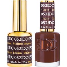 DND DC Duo Gel - #052 Walnut Brown / Soak-Off Gel Polish 0.5 oz. + Nail Lacquer 0.5 oz. Dnd Polish, Dnd Nails, Dnd Gel Nail Polish, Dnd Nail Polish, Overlay Nails, Sweet Nails, China Nails, Nail Polish Colors Fall, Red Carpet Manicure