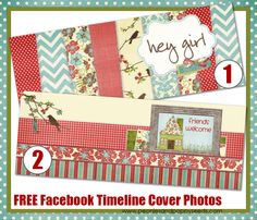 two facebook cover photos with the text free facebook cover photos on it and an image of a