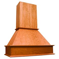 a wooden stove hood on a white background