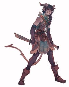 Tiefling Character Art, Shapeshifter Character Design, Tiefling Ranger, Tiefling Art, Tiefling Druid, Tiefling Rogue, Dnd Tiefling, Face Of God, Dnd Races