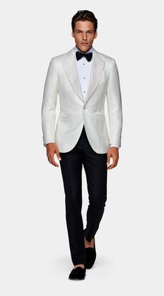 White Tie Tuxedo, White Tuxedo Men, Homecoming 2023, Mens White Suit, White Tuxedo Jacket, Mens Formalwear, Blazer Wedding, Suit Supply, Blazer Outfits Men