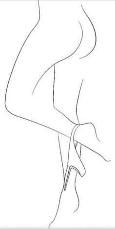 a line drawing of a woman's legs