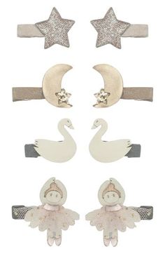 Add a fanciful flourish to your child's 'do with this set of whimsical hair clips befitting a budding ballerina. Pack of eight assorted hair clips Polyester/polyurethane/metal Imported Whimsical Hair, Mini Hair Clips, Swan Lake, Girls Hair Accessories, Clip Ins, Girl Hairstyles, Hair Clips, Hair Accessories, Nordstrom