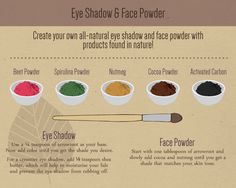 Diy Eye Shadow Natural, Mascara Diy, Diy Eye Shadow, Diy Natural Makeup, Diy Makeup Recipe, Makeup Recipes, Homemade Makeup, Shadow Face, All Natural Makeup