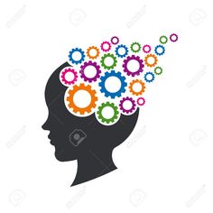 the silhouette of a head with gears in it's hair stock photo - 9579