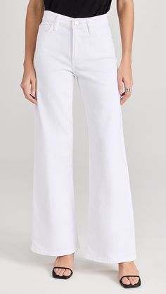 FRAME Le Slim Palazzo Jeans | Shopbop Palazzo Jeans, Denim Wide Leg, Stretch Denim, White Jeans, Top Brands, New Arrivals, Wide Leg, My Style, Luxury Fashion