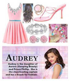 an ad for aurora sleeping beauty featuring pink shoes and accessories