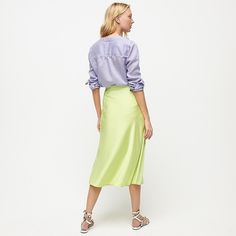 J.Crew: Pull-on Slip Skirt For Women Fitted Long Pleated Skirt, Feminine Flowy Asymmetrical Skirt, Feminine Asymmetrical Flowy Skirt, Fitted Asymmetrical Maxi Skirt For Daywear, Spring Daywear Relaxed Maxi Skirt, Chic Relaxed Pencil Skirt For Daywear, Relaxed Maxi Skirt For Spring Daywear, Asymmetrical Relaxed Skirt For Daywear, Spring Asymmetrical Relaxed Maxi Skirt