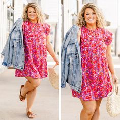 Let your true colors shine in this fabulous dress! It features flutter sleeves for a playful and feminine look! The bold pink color and vibrant floral pattern add a touch of fun and a flirty length completes the look! Bring out your colorful side with this dress! 100% Polyester Pink Ruffle Sleeve Dress For Beach, Pink Ruffle Sleeve Dress For Day Out, Pink Ditsy Floral Print Dress For Brunch, Spring Pink Flutter Sleeve Dress, Spring Pink Dress With Flutter Sleeves, Pink Ruffle Sleeve Sundress, Multicolor Short-sleeve Floral Dress With Ruffles, Multicolor Floral Dress With Ruffles And Short Sleeves, Pink Flutter Sleeve Dress For Vacation