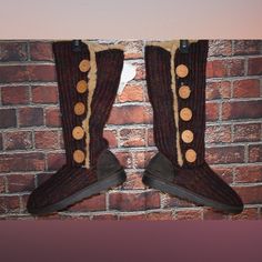 Nwt. Dark Red And Brown Muk Luks Sweater Boots Size 8. Cozy Cold Weather Boots With Round Toe, Cozy Round Toe Boots For Cold Weather, Cozy Brown Boots For Cold Weather, Comfortable Winter Walking Boots, Comfortable Walking Boots For Winter, Casual Red Winter Boots, Cozy Outdoor Boots With Round Toe, Cozy Brown Boots With Round Toe, Cozy Brown Round Toe Boots