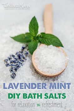 Homemade Bath Salts, Bath Salts Recipe, Bath Salts Diy, Epsom Salt Bath, Lavender Bath Salts, Wellness Mama, Homemade Bath, Lavender Bath, No Salt Recipes