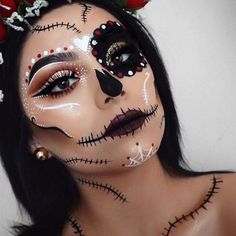 Beautiful Halloween Makeup, Fantasy Make-up, Creepy Makeup, Dead Makeup, Sugar Skull Halloween, Creepy Halloween Makeup