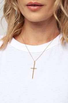 A classic addition to your everyday jewelry collection, the Cross Charm is as meaningful as it is stylish. The perfect gift for yourself or for a special someone, the charm is a modern update on traditional cross jewelry with its elegant lines and sleek silhouette.STYLING TIP: Style it with the Gigi Chain for a contemporary finishing touch. 18k gold-plated or sterling silver-plated 50mm H x 18mm W Gold And Silver Jewelry, Necklace Extender, Cross Jewelry, Cross Charms, Stunning Necklace, The Cross, Gold Charm, Ladies Boutique, Everyday Jewelry