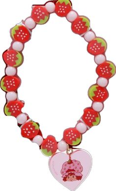 Valentine's Day Playful Beaded Jewelry, Casual Round Beads Jewelry For Birthday, Sweet Friendship Bracelet Jewelry, Cute Berry-colored Jewelry With Fruit Design, Cute Berry-colored Fruit Design Jewelry, Cute Berry Colored Jewelry With Fruit Design, Sweet Multicolor Heart-shaped Jewelry, Playful Round Beads Jewelry For Valentine's Day, Playful Valentine's Day Jewelry With Round Beads