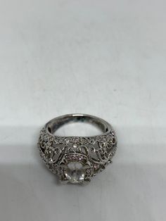 Vintage white Quartz pink sapphire ring 925 Sterling Silver Setting Size 6.5 Can be resized, my jeweler charges $10-$20 All rings are shipped free in the US in a nice gift box. Check out our over a THOUSAND great reviews Engraving is $4 per letter and is not always perfect depending on the piece. It can take a few days if the jeweler is busy. This is payable to Paypal Judithsltd@gmail.com White Rings With Accent Stones For Formal Occasions, Formal White Rings With Accent Stones, Exquisite Silver Open Ring, Silver White Topaz Open Ring Jewelry, Silver Oval Rings With Diamond Accents, Oval Silver Rings With Diamond Accents, Elegant White Crystal Ring Stamped 925, Silver Oval Filigree Promise Ring, Silver Filigree Ring With Prong Setting