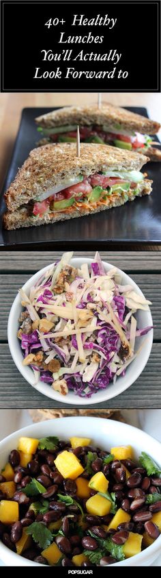 two plates filled with different types of food and the words healthy meals you'll actually look forward to