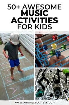 there are some activities for toddlers to do on the sidewalk and in the yard